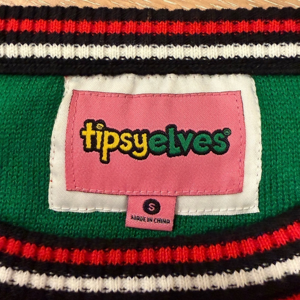 Tipsy Elves On The Nice/Naughty (Reversible) List Ugly Christmas Sweater- Size S - Picture 3 of 4